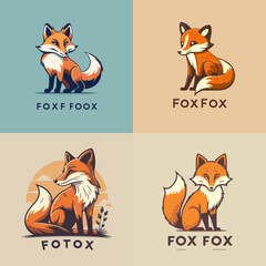 illustration of Fox head logo branding concept vector style product company brand