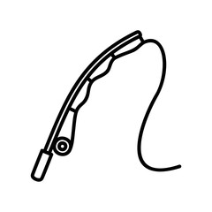 Fishing rod with pulley and line