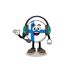 Mascot Illustration of finland as a customer services