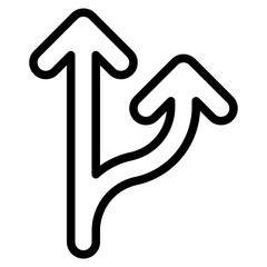 straight outline icon