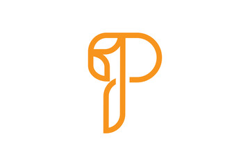 minimalist letter p logo design, modern letter p, letter p 