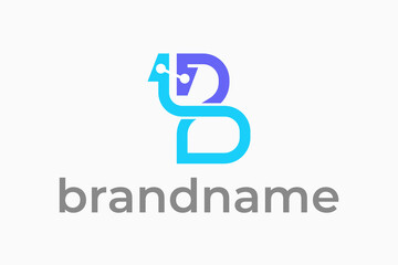 Letter b logo design, technology logo design, connect logo, internet logo 