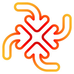 center point gradient line icon