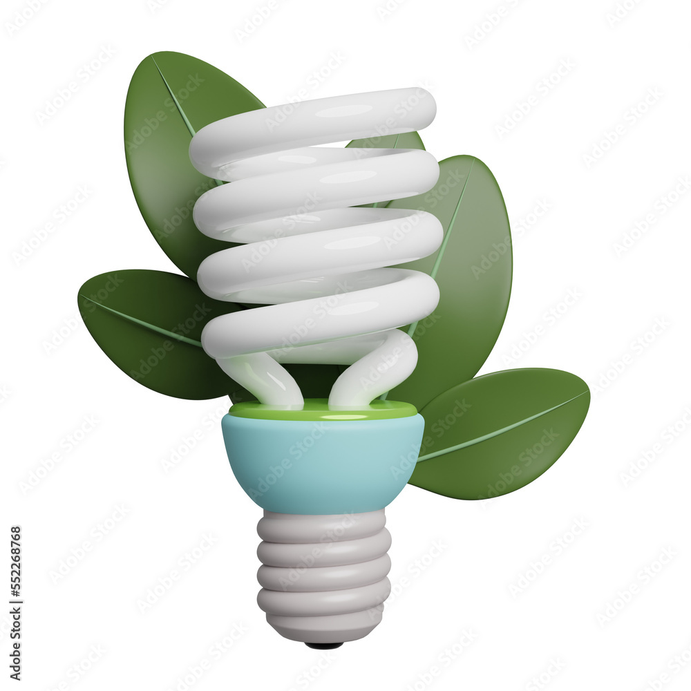 Wall mural Green Lamp Energy 3d realistic render