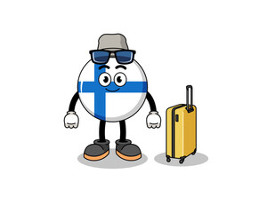 finland mascot doing vacation