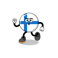Obraz na płótnie Canvas running finland mascot illustration