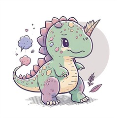 Fototapeta premium Dinosaur baby created with AI