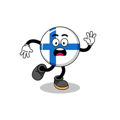 slipping finland mascot illustration