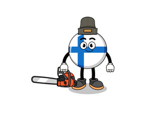 finland illustration cartoon as a lumberjack