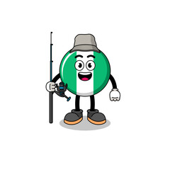 Mascot Illustration of nigeria flag fisherman