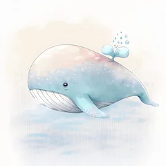 Selbstklebende Fototapeten Cute whale created with AI © MK online
