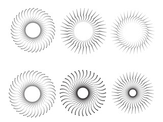 Halftone dots in circle form. round logo . vector dotted frame . Half tone design element.
