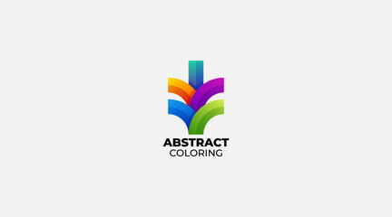 Abstract coloring logo design vector symbol illustration