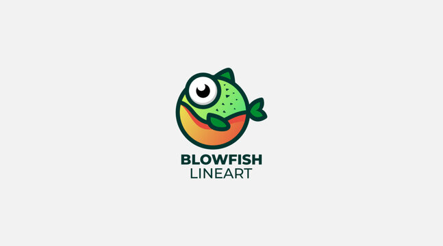 Blowfish vector Balloon Fish Logo design template