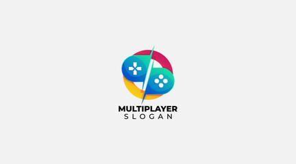 Multiplayer Game logo design vector template illustration