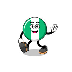 nigeria flag cartoon walking