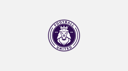Football Lion united logo design vector illustration icon