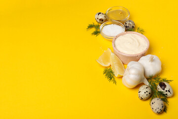 Concept of sauce, mayonnaise, space for text