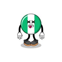 nigeria flag mascot illustration is dead