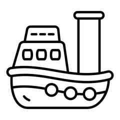 Fototapeta premium Boat Line Icon
