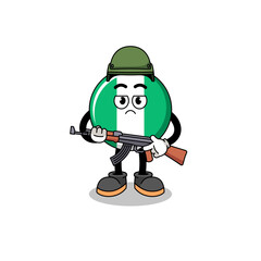Cartoon of nigeria flag soldier
