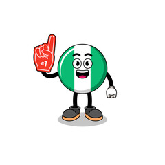 Cartoon mascot of nigeria flag number 1 fans
