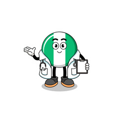 Cartoon mascot of nigeria flag doctor