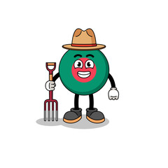 Cartoon mascot of bangladesh flag farmer