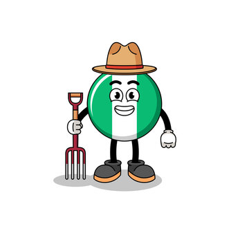 recommend clip art: Cartoon mascot of nigeria flag farmer
