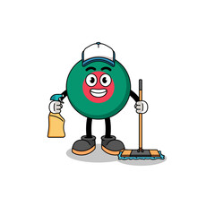 Character mascot of bangladesh flag as a cleaning services