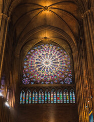 パリ　ノートルダム大聖堂のバラ窓　※大規模火災前撮影