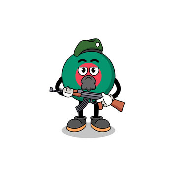 recommend clip art: Character cartoon of bangladesh flag as a special force