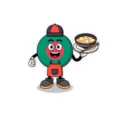 Illustration of bangladesh flag as an asian chef