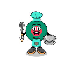 Illustration of bangladesh flag as a bakery chef