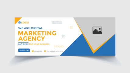 Digital marketing facebook cover and web banner template