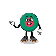 bangladesh flag cartoon with welcome pose