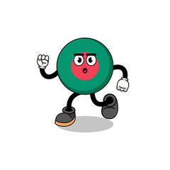 running bangladesh flag mascot illustration