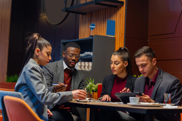 Having a conversation about the business plans and ideas while sitting