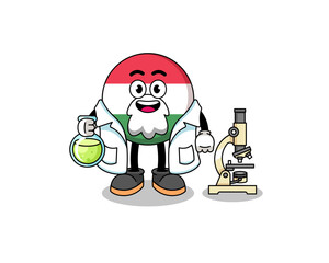 Mascot of hungary flag as a scientist