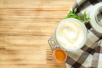 Concept of sauce, mayonnaise, space for text