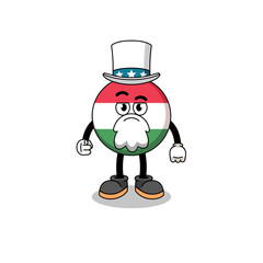 Illustration of hungary flag cartoon with i want you gesture