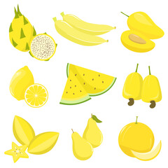 set of yellow fruit