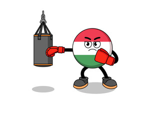 Illustration of hungary flag boxer