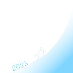 Figure on a white background with an oval bend on a white background and the inscription 2023