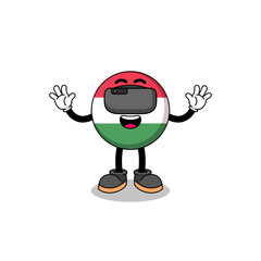 Illustration of hungary flag with a vr headset