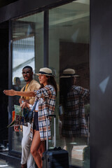 Alluring couple outdoors