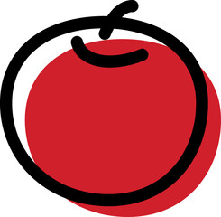 Illustration from the series of proper nutrition - apple. Apple icon in line art style. Element for print, postcard and poster. Vector illustration