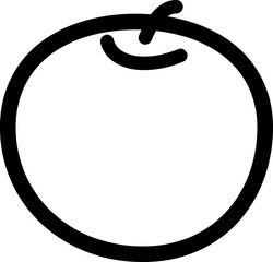 Illustration from the series of proper nutrition - apple. Apple icon in line style. Element for print, postcard and poster. Vector illustration