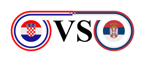 the concept of croatia vs serbia. vector illustration isolated on white background