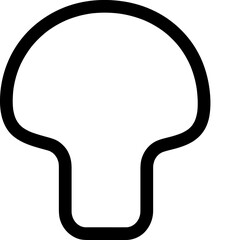 Illustration from the series of proper nutrition - champignon. Champignon icon in line style. Element for print, postcard and poster. Vector illustration